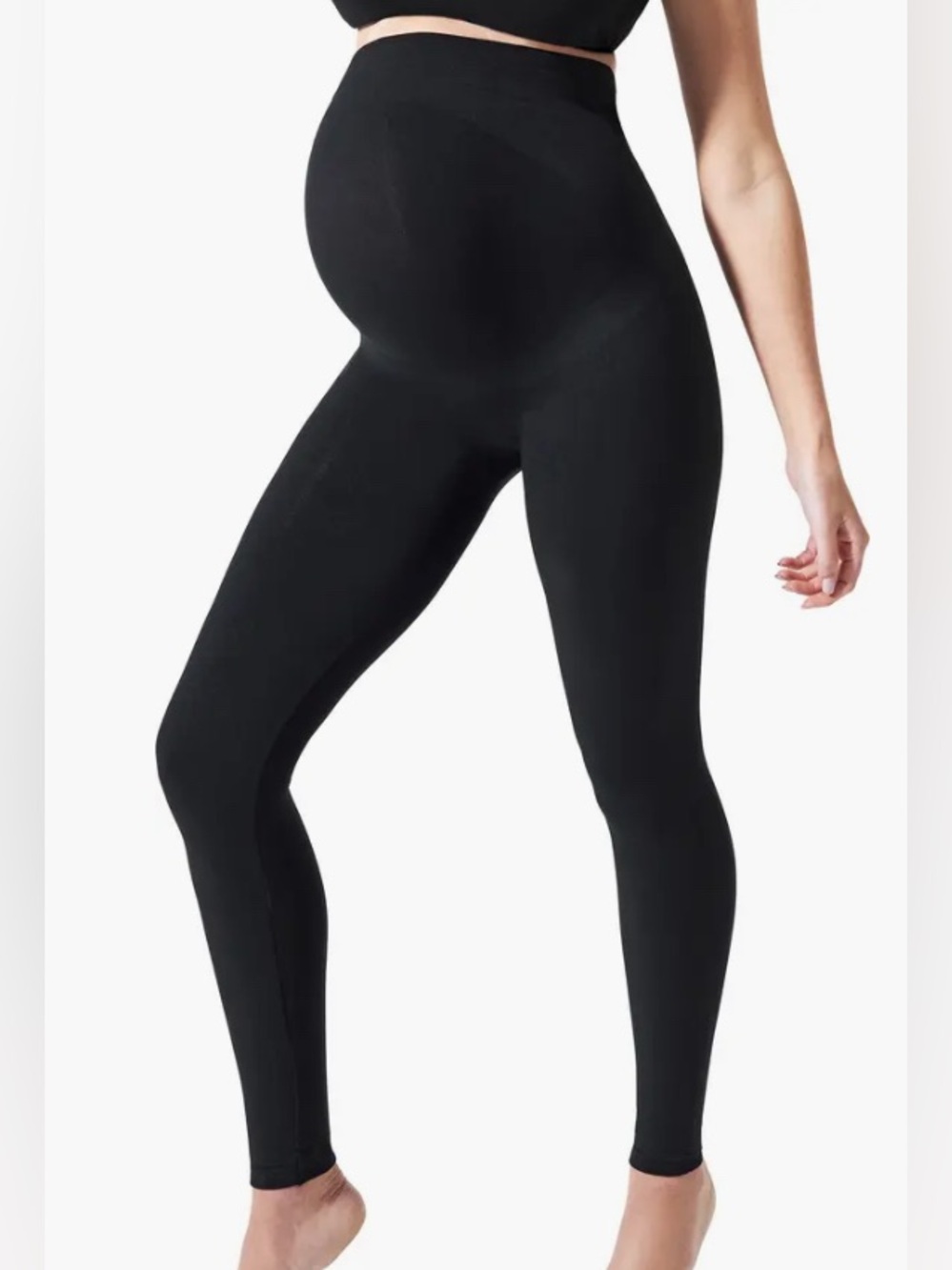 Blanqi Black Maternity Everyday Belly Support Seamless Leggings L
